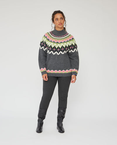 JERSEY PUNTO CON CENEFA EN CUELLO Y BAJO GRIS