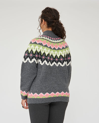 JERSEY PUNTO CON CENEFA EN CUELLO Y BAJO GRIS
