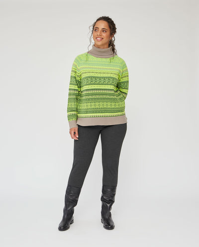 JERSEY PUNTO JACQUARD CUELLO ALTO  VERDE