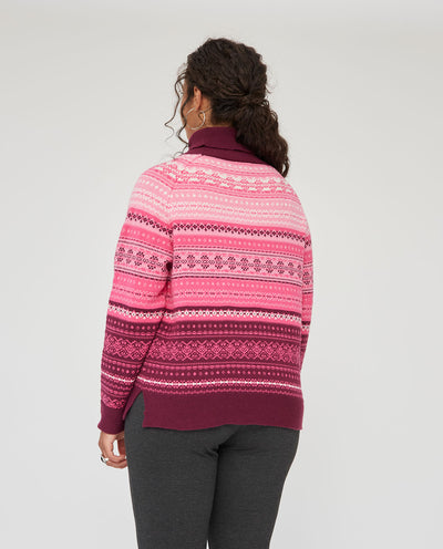 JERSEY PUNTO JACQUARD CUELLO ALTO  ROSA