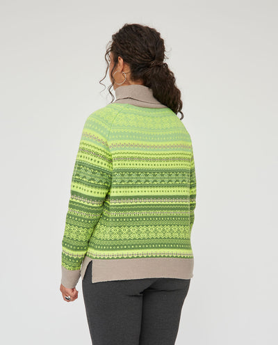JERSEY PUNTO JACQUARD CUELLO ALTO  VERDE