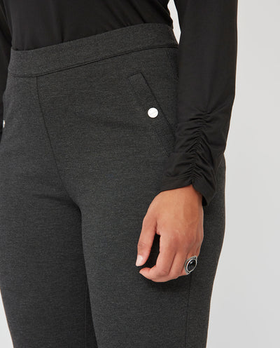 LEGGINGS FALSO BOLSILLO CON BOTON EN DELANTERO  GRIS JASPE