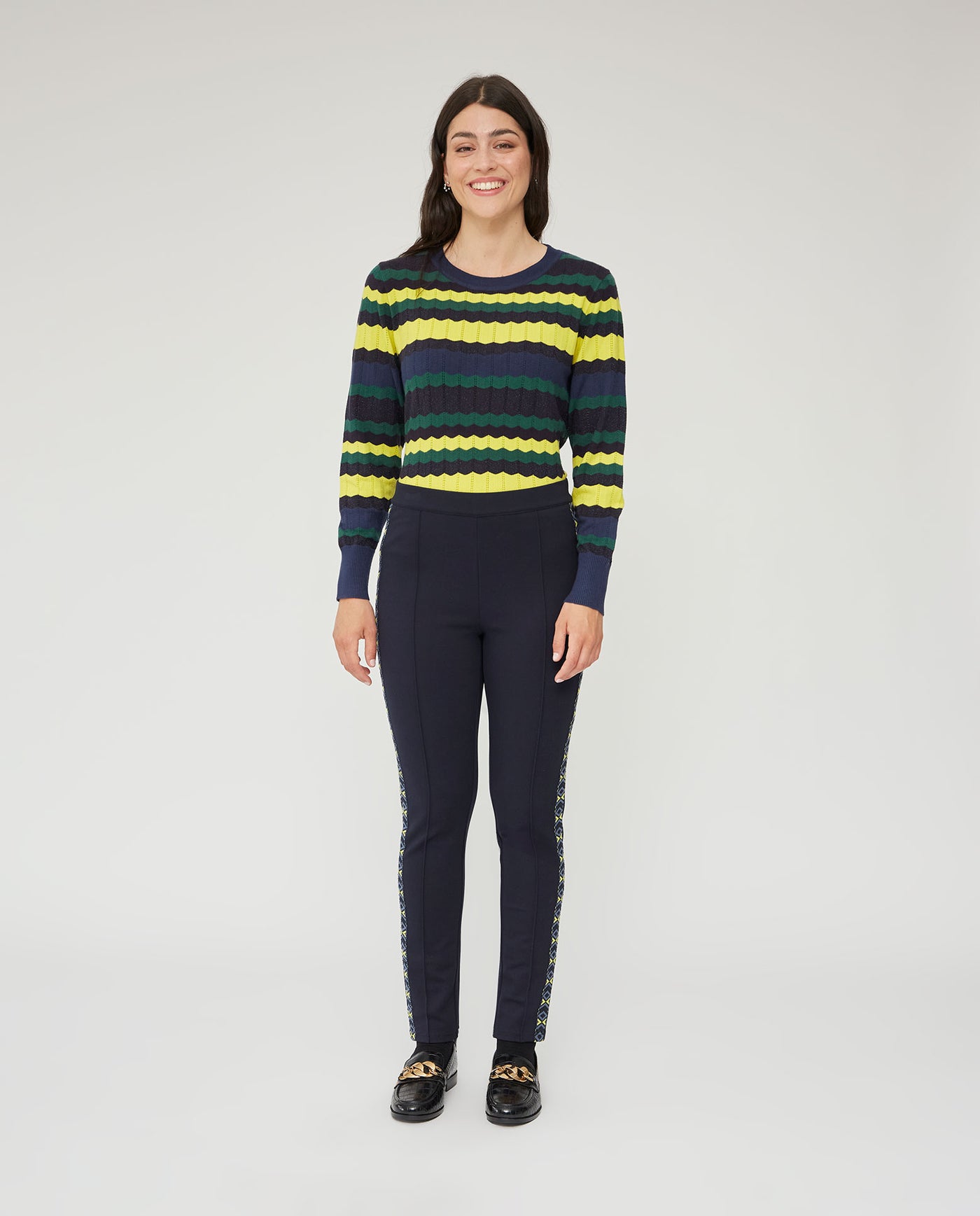 LEGGINGS PITILLO CON FANTASIA EN LATERAL AZUL OSCURO