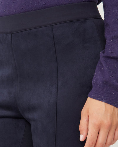 LEGGINGS TEJIDO EFECTO ANTE  Y PUNTO ROMA AZUL MARINO
