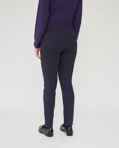 LEGGINGS TEJIDO EFECTO ANTE  Y PUNTO ROMA AZUL MARINO