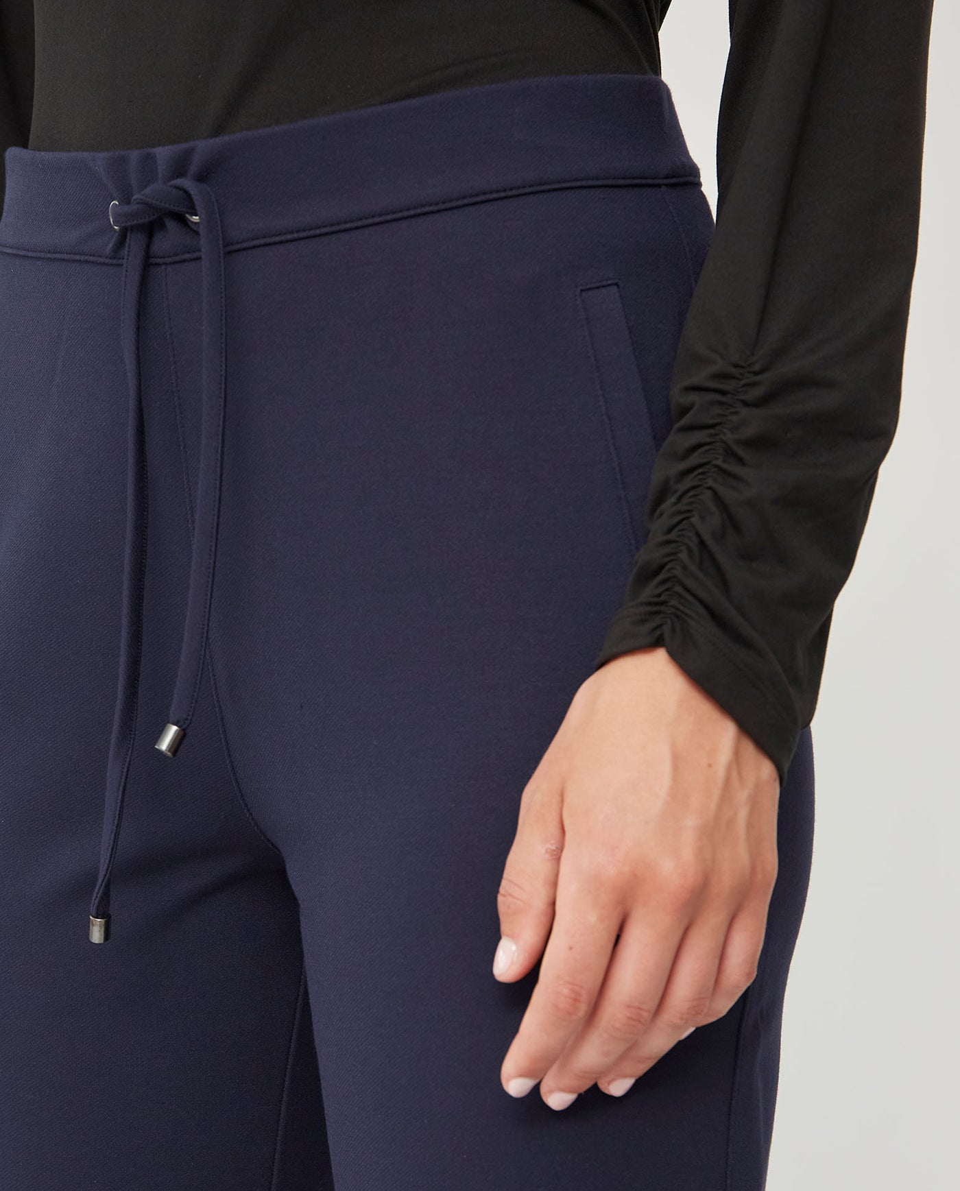 PANTALON DE PUNTO CON CINTURA ELASTICA AZUL OSCURO