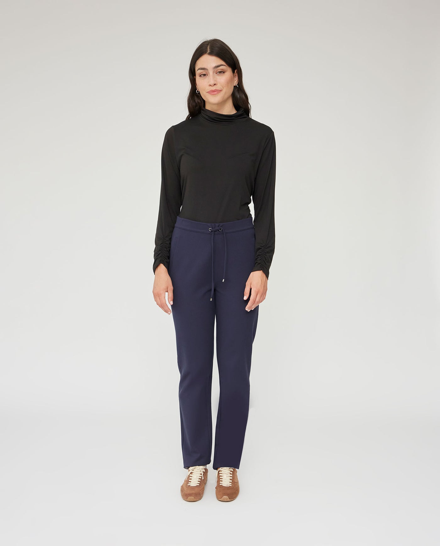 PANTALON DE PUNTO CON CINTURA ELASTICA AZUL OSCURO