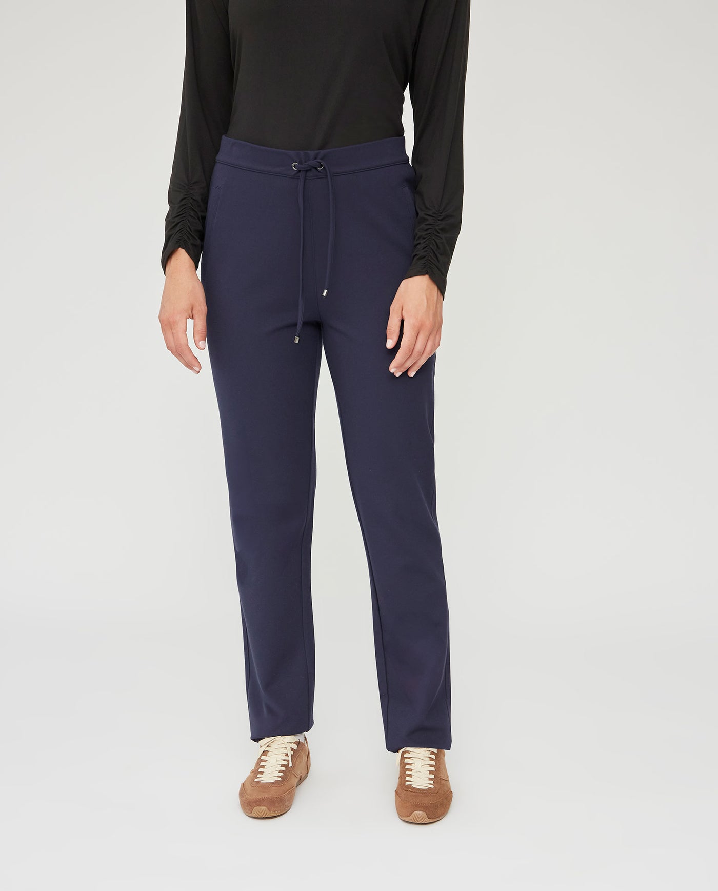 PANTALON DE PUNTO CON CINTURA ELASTICA AZUL OSCURO