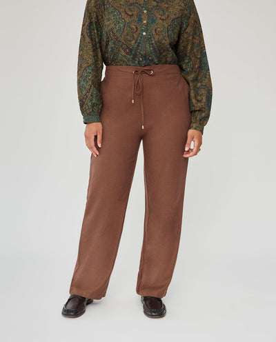 Pantalon Jogger Fluido Marrón