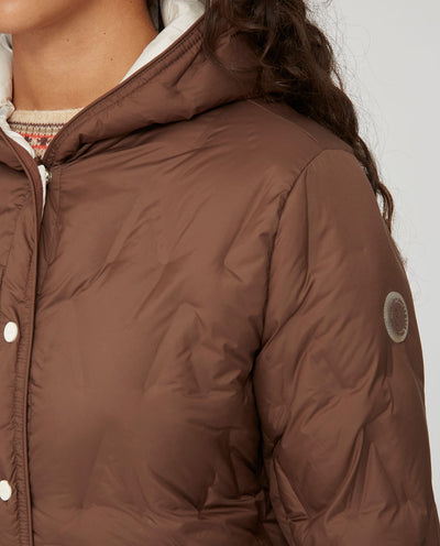 PARKA ACOLCHADA CON CAPUCHA MARRÓN