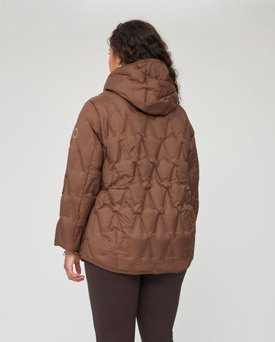 PARKA ACOLCHADA CON CAPUCHA MARRÓN