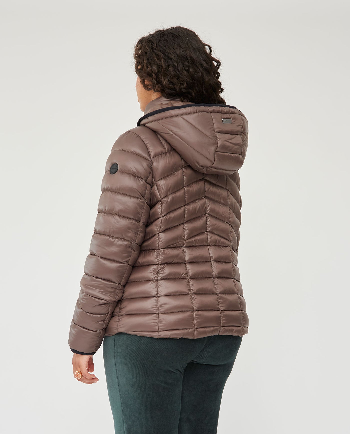 Parka Acolchada Con Cremalleras En Contraste Topo