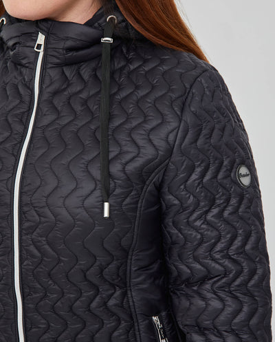 PARKA CAPUCHA DESMONTABLE Y DETALLE PUNTO EN LATERALES NEGRO