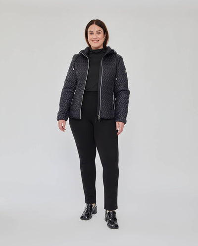 PARKA CAPUCHA DESMONTABLE Y DETALLE PUNTO EN LATERALES NEGRO