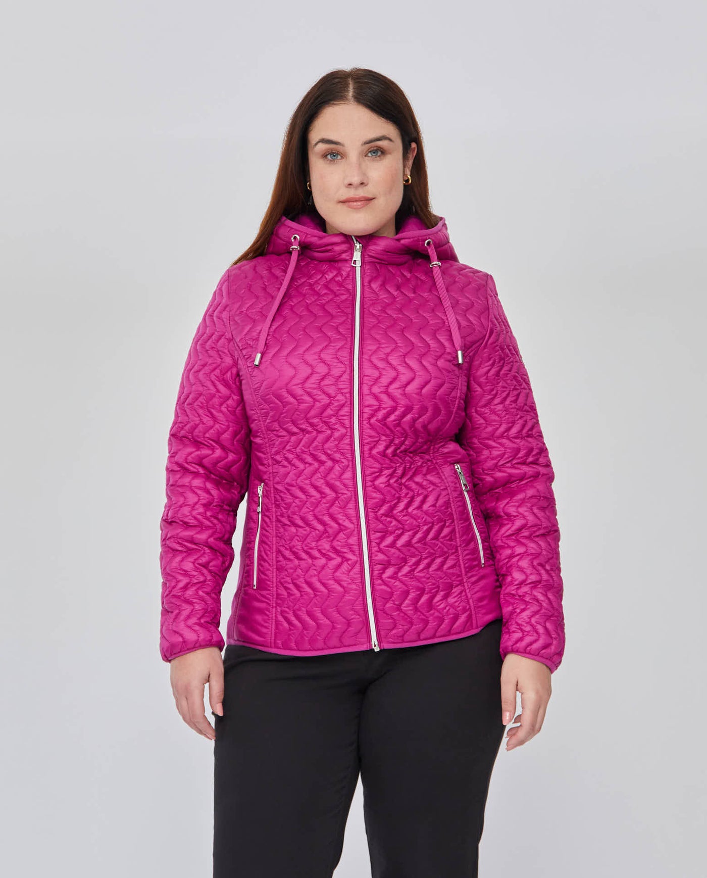 PARKA CAPUCHA DESMONTABLE Y DETALLE PUNTO EN LATERALES MAGENTA