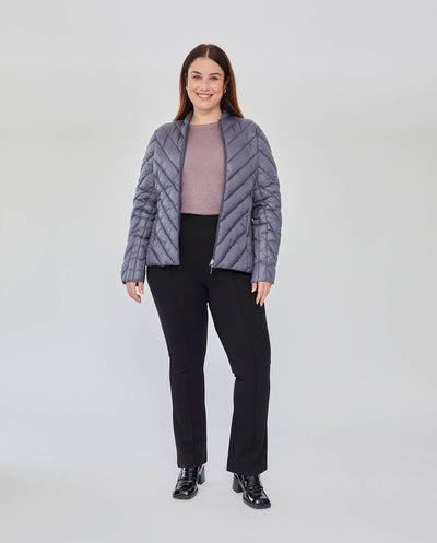 PARKA CORTA MANGA LARGA CON CAPUCHA OCULTA AZUL