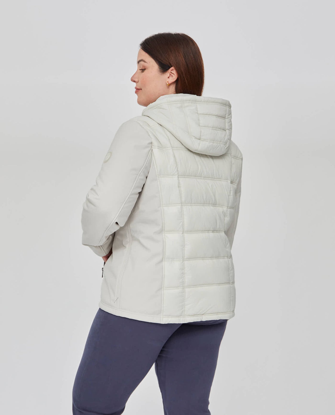 PARKA CUELLO SUBIDO Y CAPUCHA MANGAS Y LATERALES EN PUNTO  CRUDO