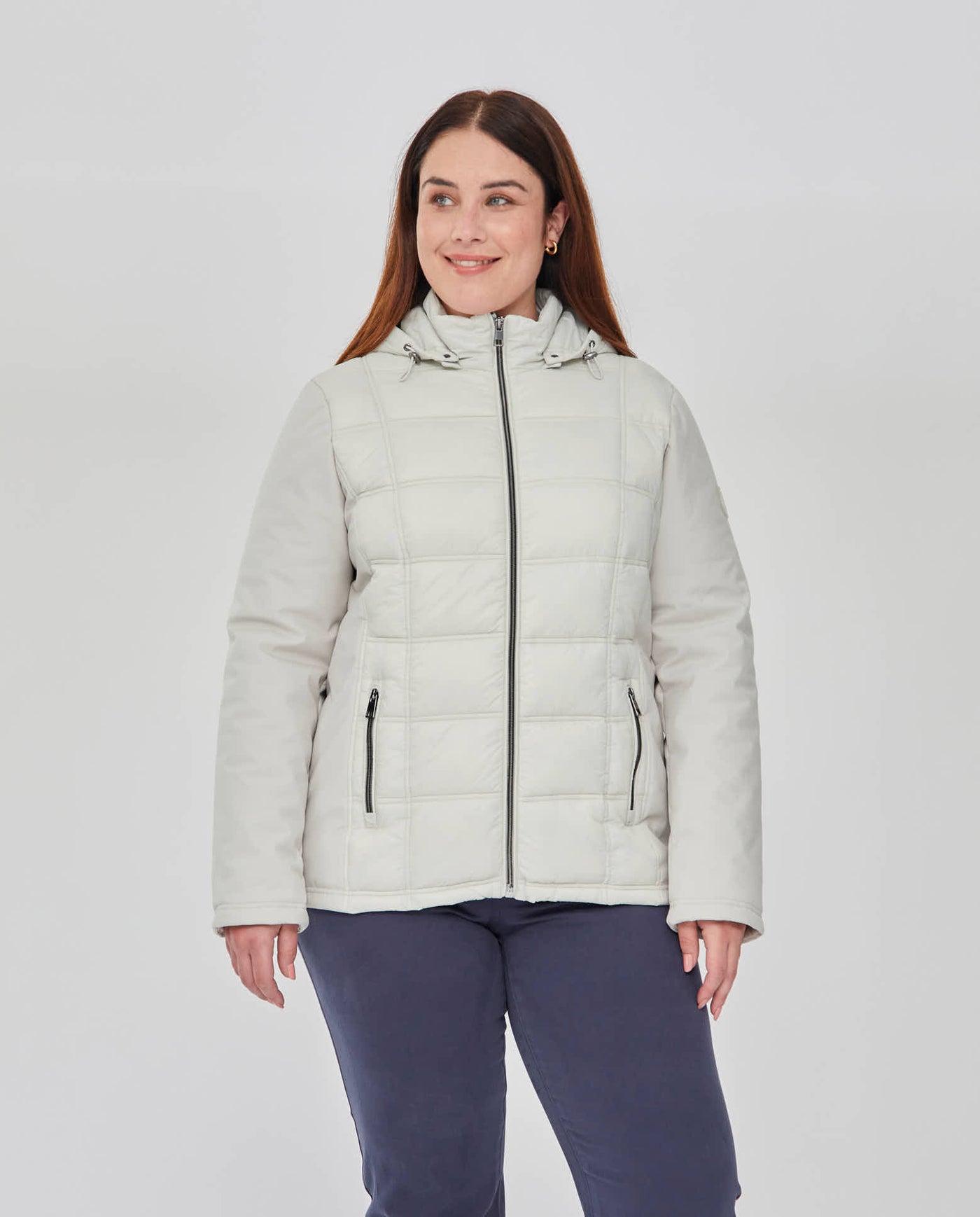 PARKA CUELLO SUBIDO Y CAPUCHA MANGAS Y LATERALES EN PUNTO  CRUDO