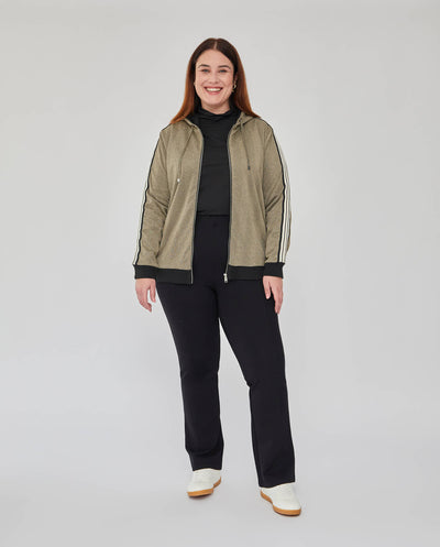 SUDADERA ABIERTA CON CAPUCHA DORADO
