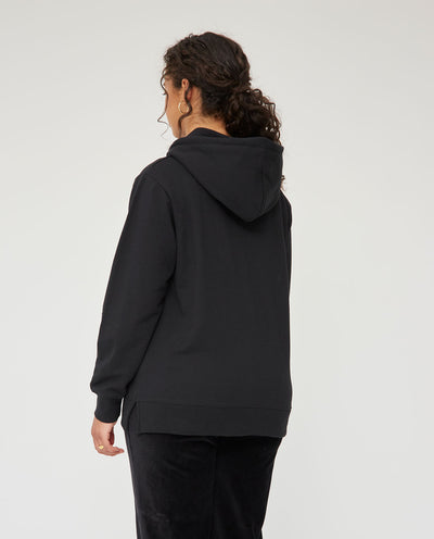 SUDADERA ESTAMPADA CON CAPUCHA Y JOYAS NEGRO