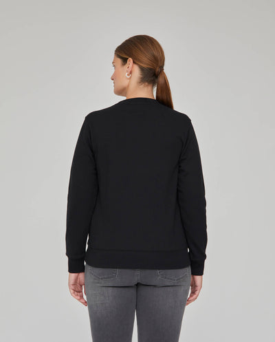 SUDADERA ESTAMPADA MANGA LARGA CON STRASS NEGRO