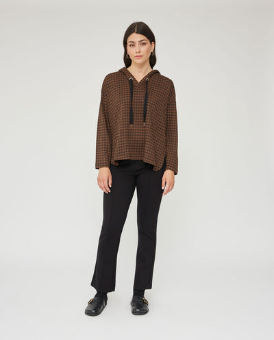 SUDADERA JACQUARD CON CAPUCHA  NEGRO
