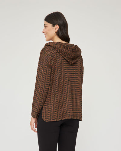 SUDADERA JACQUARD CON CAPUCHA  NEGRO