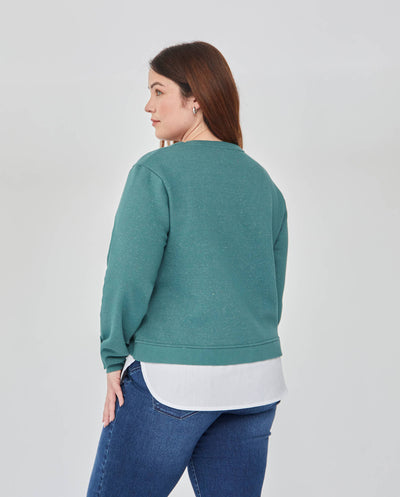 SUDADERA CUELLO REDONDO MANGA LARGA  VERDE