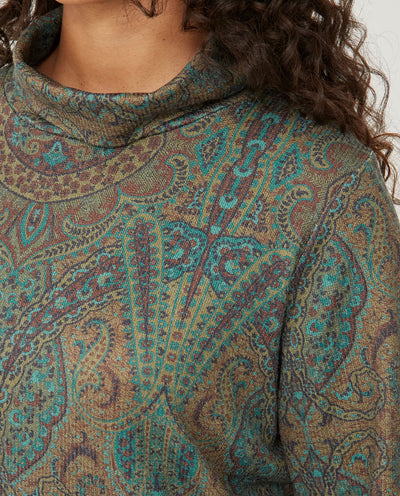 Sueter Estampado Con Bolsillo Frontal  Verde Caza